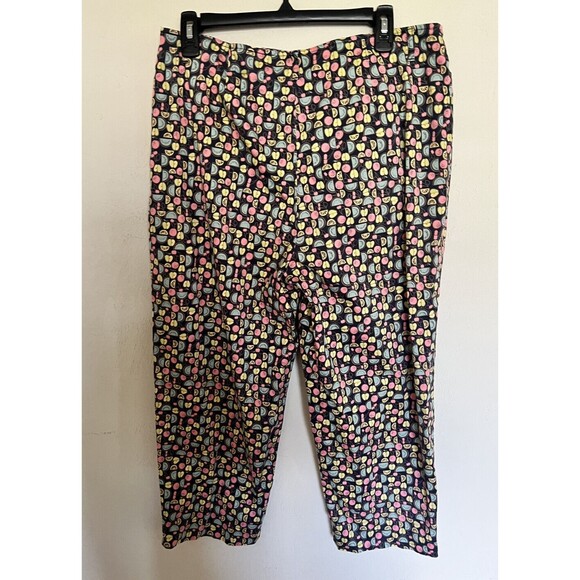 Talbots Pants Womens Sz 14 cropped Colorful Fruit Summer Whimsical Stretch Artsy - Picture 9 of 10